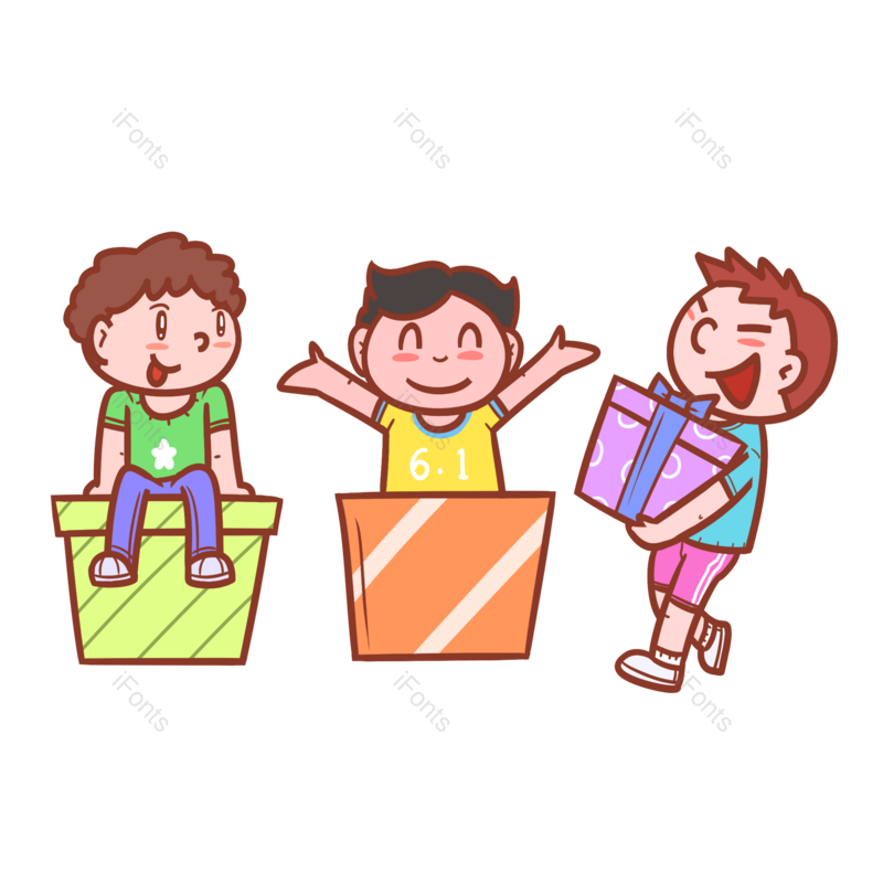 儿童节图片,卡通元素,礼盒PNG,儿童免抠素材